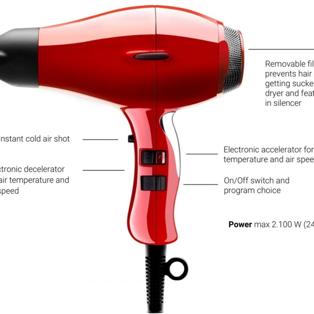 Elchim 8th Sense Hair Dryer Red Lipstick